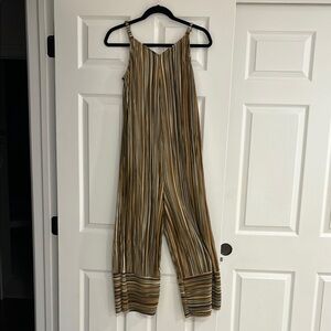 Striped Brown Jumpsuit
